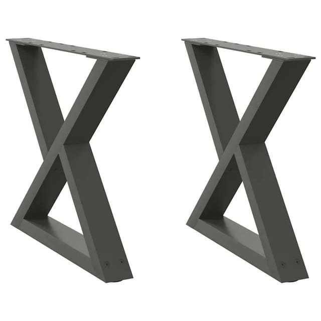 vidaXL Couchtischbeine 2 Stk Anthrazit 60x42-43,3 cm Stahl 4012710