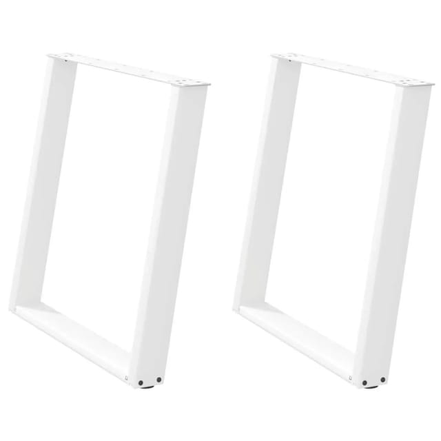vidaXL Esstischbeine U-Form 2 Stk Weiß 80x72-73 cm Stahl 4012797