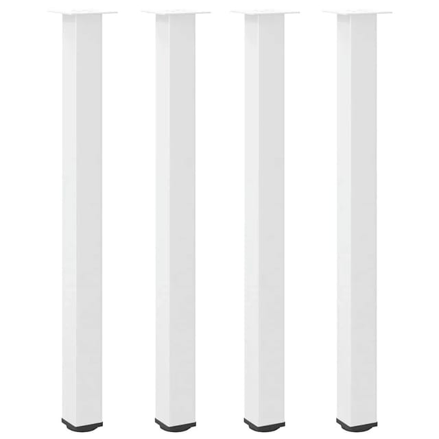 vidaXL Bartischbeine 4 Stk Weiß 110-112 cm Stahl 4012481