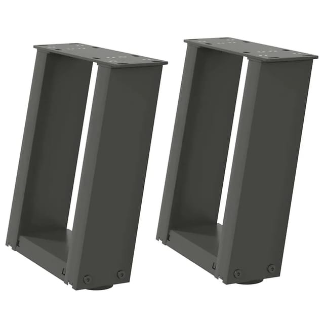vidaXL Couchtischbeine U-Form 2 Stk Anthrazit 30x30-31 cm Stahl 4012738