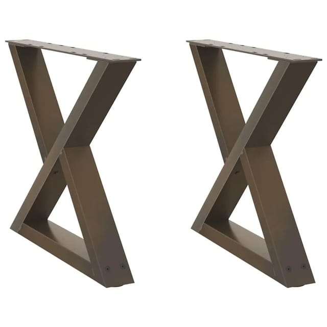 vidaXL Couchtischbeine 2 Stk Naturstahl 60x42-43,3 cm Stahl 4012711