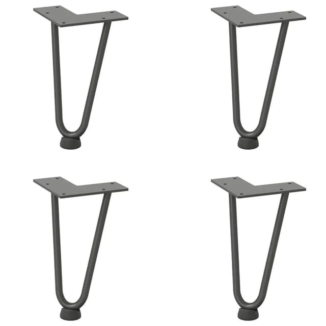 vidaXL Haarnadelbeine für Couchtisch 4 Stk Anthrazit 20 cm Massivstahl 4012414