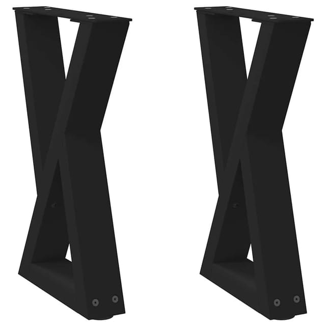 vidaXL Couchtischbeine 2 Stk Schwarz 28x42-43,3 cm Stahl 4012696