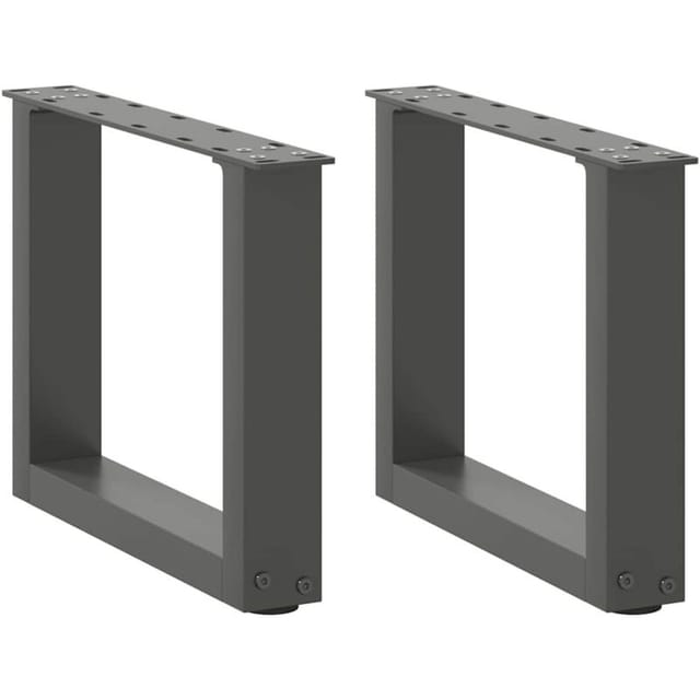 vidaXL Couchtischbeine U-Form 2 Stk Anthrazit 30x30-31 cm Stahl 4013130