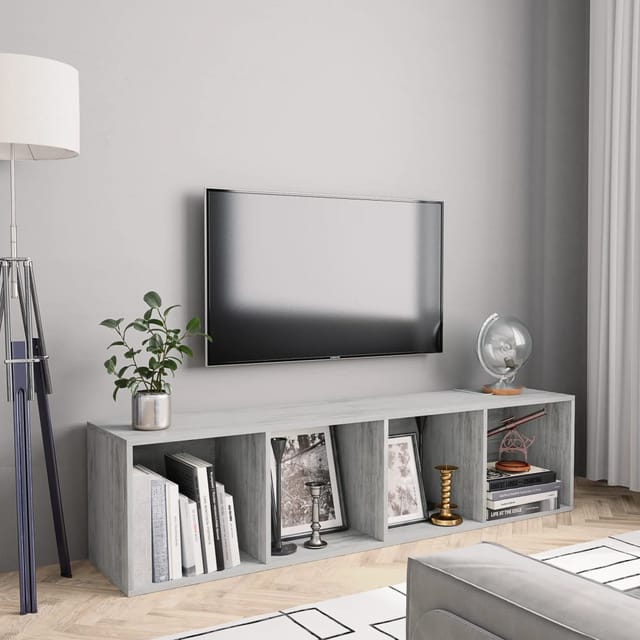 vidaXL Bücherregal/TV-Schrank Betongrau 143×30×36 cm 800265