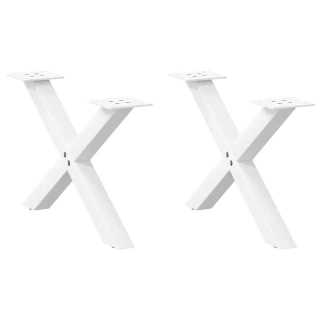 vidaXL Couchtischbeine X-Form 2 Stk Weiß 60x30-31 cm Stahl 4012881