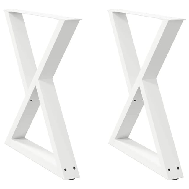 vidaXL Esstisch Beine 2 Stk Weiß 70x72-73,3 cm Stahl 4012725