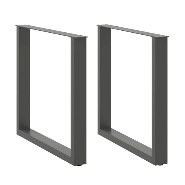 vidaXL Esstischbeine U-Form 2 Stk Anthrazit 90x72-73 cm Stahl 4013194