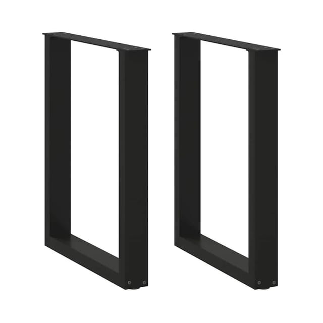vidaXL Esstischbeine U-Form 2 Stk Schwarz 70x72-73 cm Stahl 4013184
