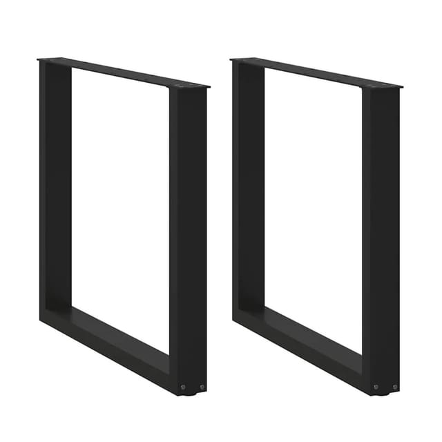 vidaXL Esstischbeine U-Form 2 Stk Schwarz 90x72-73 cm Stahl 4013192