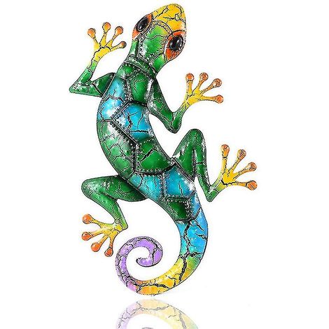 Gecko-gartenfiguren Aus Metall, Eiserne Gartendekorationen Für Haus Und Garten - 1