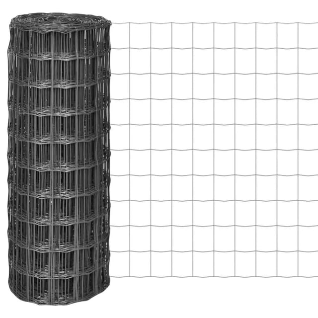 vidaXL Eurozaun Stahl 10 x 1 m Grau 142509