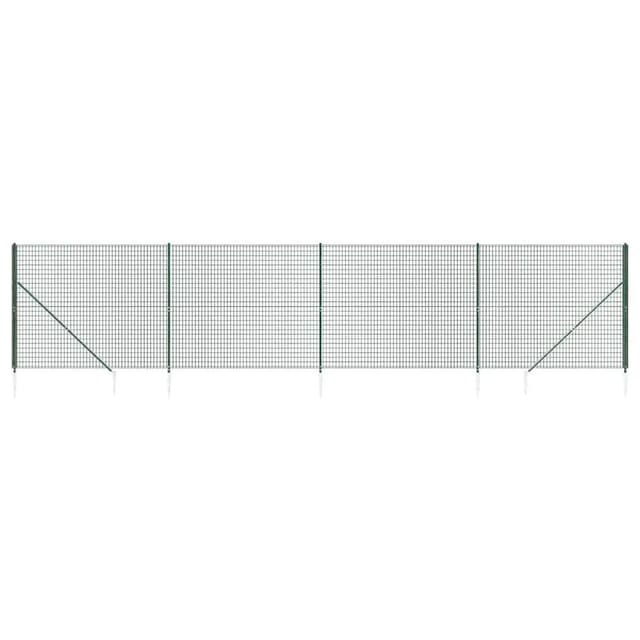 vidaXL Maschendrahtzaun mit Bodenhülsen Grün 2,2x10 m 154103