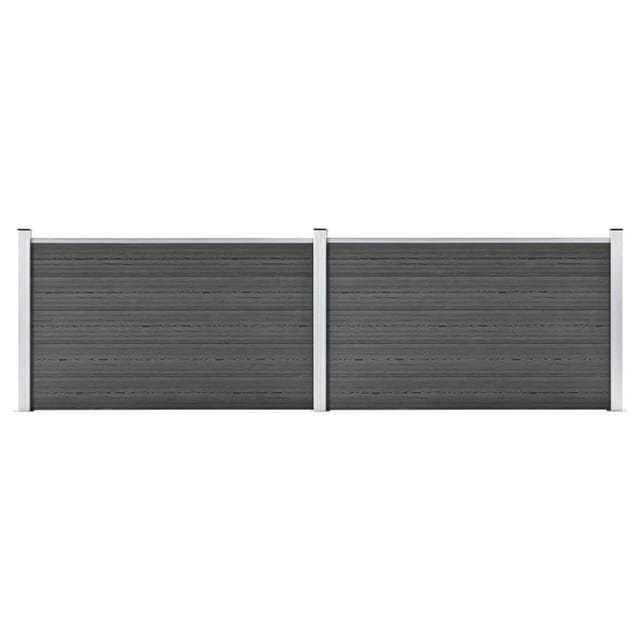 vidaXL Zaunelement Set WPC 353x105 cm Schwarz 3070447