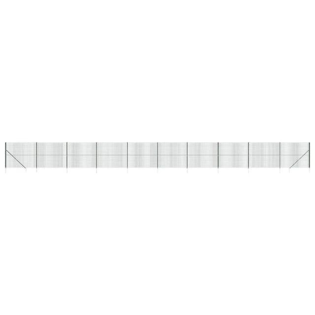vidaXL Maschendrahtzaun mit Bodenhülsen Grün 1,6x25 m 154124