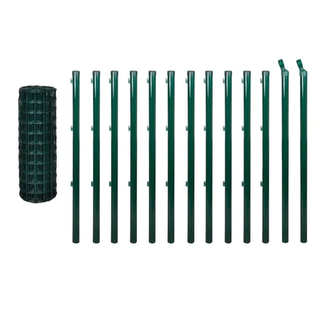 vidaXL Eurozaun Stahl 25 x 1 m Grün 142399