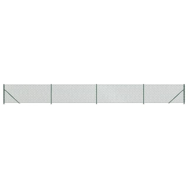 vidaXL Maschendrahtzaun mit Bodenflansch Grün 1x10 m 153937