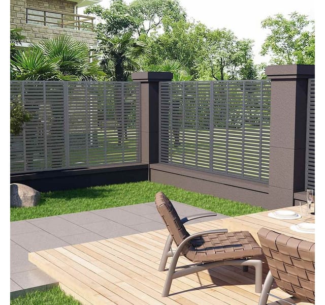 vidaXL Lamellenzaun WPC 180x180 cm Grau 318107