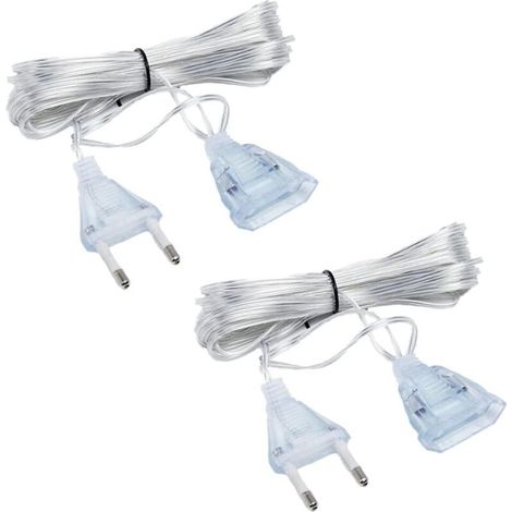 Roleader – 2er-pack Transparentes Verlängerungskabel – 5 M Kabel, 1,5 Mm² – Hohe Leitfähigkeit Für Dekorative Lampen – Pvc-isolierung