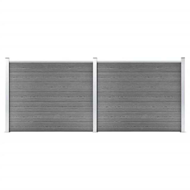 vidaXL Zaunelement Set WPC 353x146 cm Grau 3070455