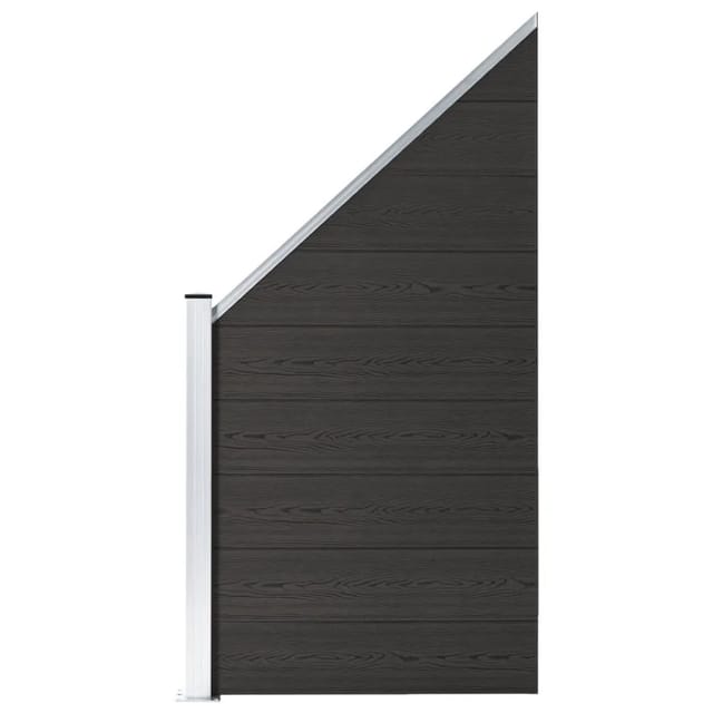 vidaXL Zaunelement WPC 95x 105-180 cm Schwarz 148974