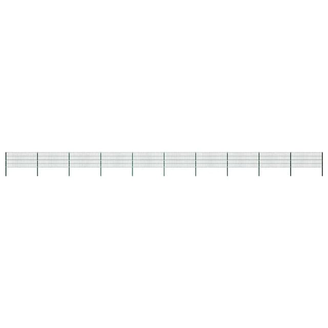 vidaXL Zaunelement mit Pfosten Eisen 1730 x 80 cm Grün 278613
