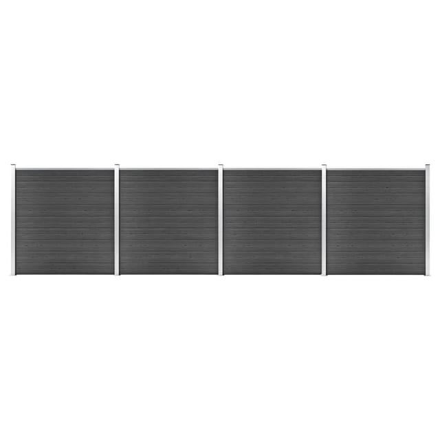 vidaXL Zaunelement Set WPC 699x186 cm Schwarz 3070431