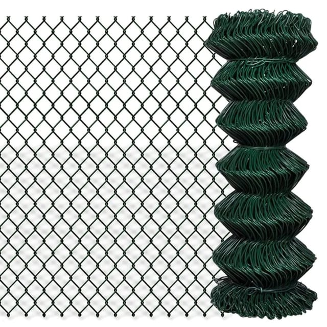vidaXL Maschendrahtzaun Stahl 1x25 m Grün 140349