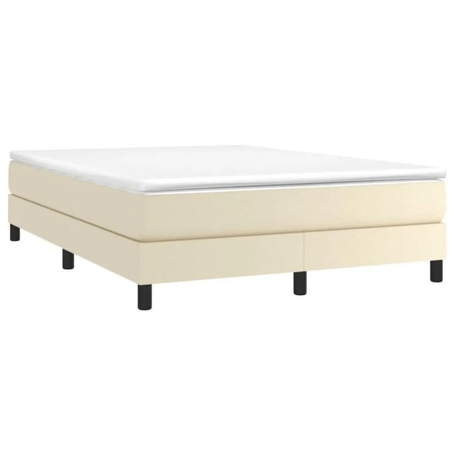 vidaXL Boxspringbettgestell Creme 140x200 cm Kunstleder 3120702