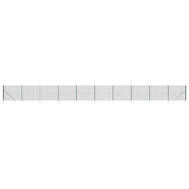 vidaXL Maschendrahtzaun mit Bodenhülsen Grün 1,8x25 m 154109