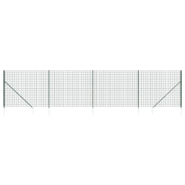 vidaXL Maschendrahtzaun mit Bodenhülsen Grün 1,8x10 m 154133