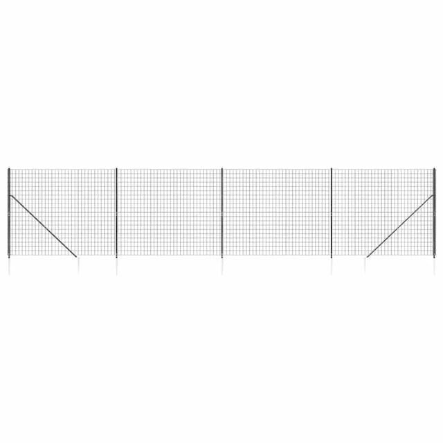 vidaXL Maschendrahtzaun mit Bodenhülsen Anthrazit 1,6x10 m 154260