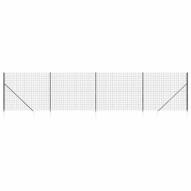 vidaXL Maschendrahtzaun mit Bodenhülsen Anthrazit 1,4x10 m 154275
