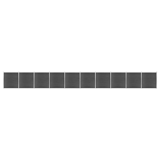 vidaXL Zaunelement Set WPC 1737x186 cm Schwarz 3070437