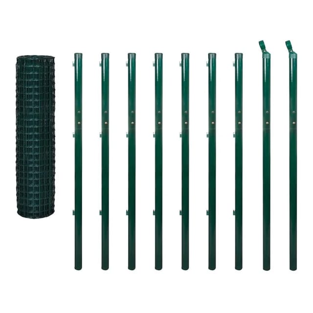 vidaXL Eurozaun Stahl 10 x 1,7 m Grün 142378
