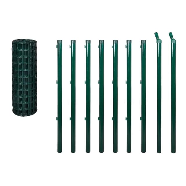 vidaXL Eurozaun Stahl 10x0,8 m Grün 140564