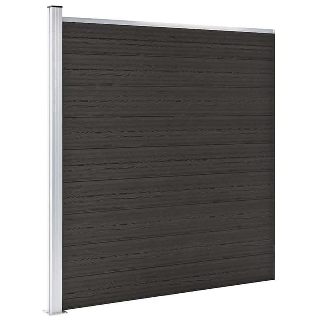 vidaXL Zaunelement WPC 175x186 cm Schwarz 148973