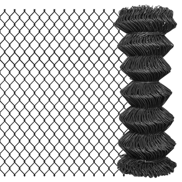 vidaXL Maschendrahtzaun 15 x 1 m Stahl Grau 142424