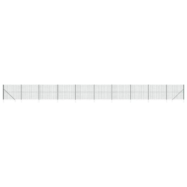 vidaXL Maschendrahtzaun mit Bodenhülsen Grün 1,6x25 m 154140