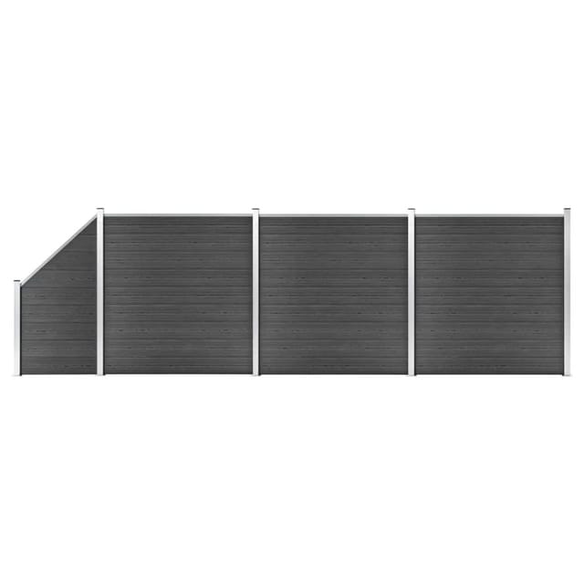 vidaXL Zaunelement Set WPC 619x 105-186 cm Schwarz 3070439