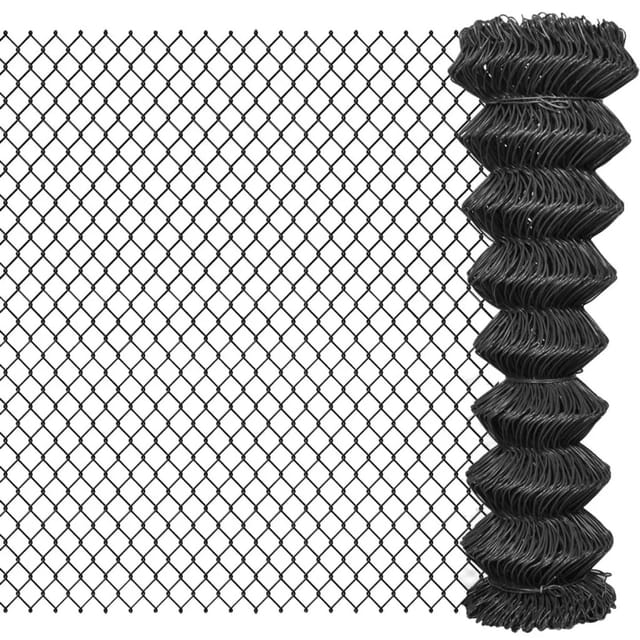vidaXL Maschendrahtzaun 25 x 1,5 m Stahl Grau 142431
