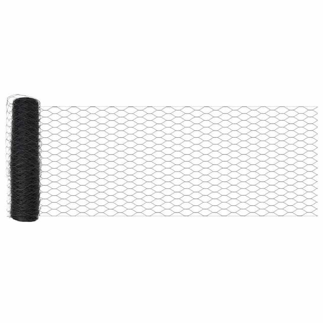 vidaXL Hexagonzaun Grau 0,6 x 25 m PVC 42005523