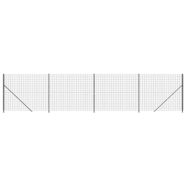 vidaXL Maschendrahtzaun mit Bodenflansch Anthrazit 1,4x10 m 154323