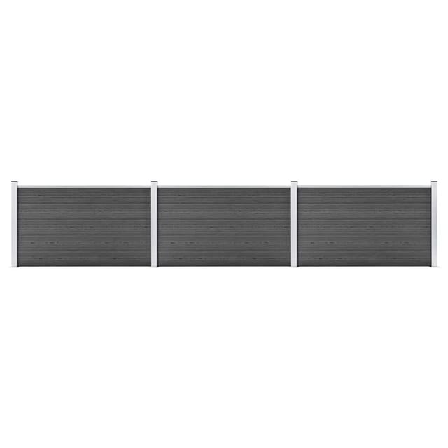 vidaXL Zaunelement Set WPC 526x105 cm Schwarz 3070448