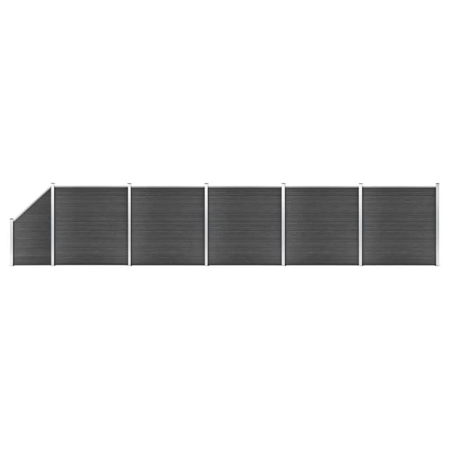 vidaXL Zaunelement Set WPC 965x 105-186 cm Schwarz 3070441