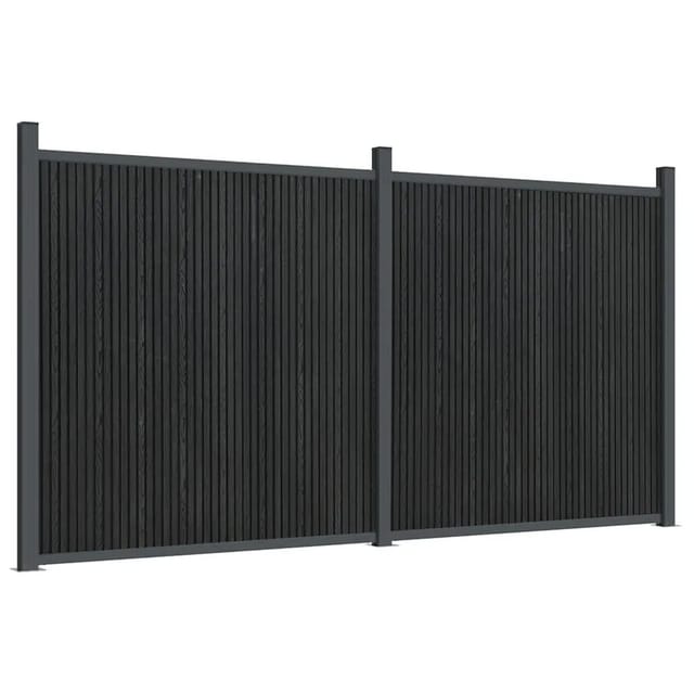 vidaXL Zaunelement Grau 353x186 cm WPC 3282790
