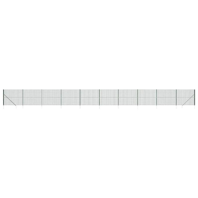 vidaXL Maschendrahtzaun mit Bodenhülsen Grün 2x25 m 154110