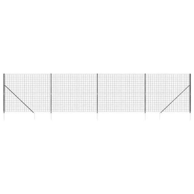 vidaXL Maschendrahtzaun mit Bodenhülsen Anthrazit 1,6x10 m 154276