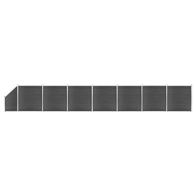 vidaXL Zaunelement Set WPC 1311x 105-186 cm Schwarz 3070443