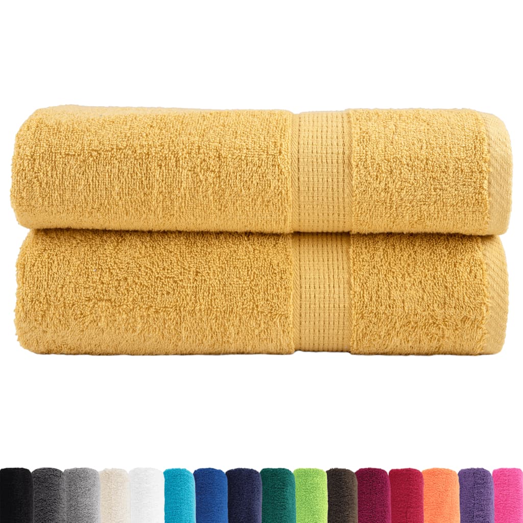 Premium-badetücher Solund 2 Stk. Gold 100x150 Cm 600 G/m² Vidaxl